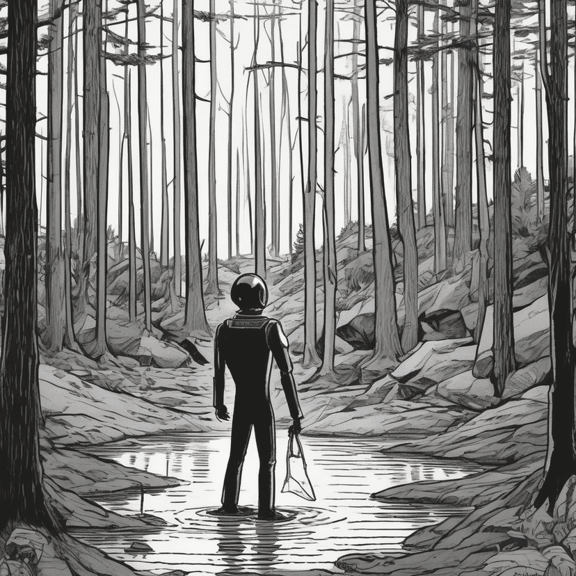 Watching the forest path to the dock.
